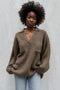 SINCERO ribbed jumper / highland wool / walnut