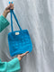 MERCADO crochet bag / organic cotton / ocean blue