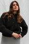 MINI EWA chunky cardigan / highland wool / black