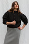 MINI EWA chunky cardigan / highland wool / black