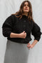 MINI EWA chunky cardigan / highland wool / black