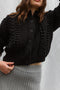 MINI EWA chunky cardigan / highland wool / black