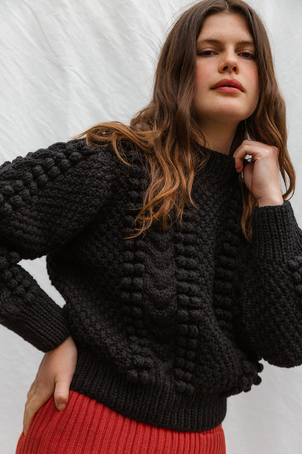 MINI EWA jumper / highland wool / black
