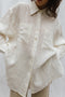 SANTIAGO big shirt / indian linen / milk