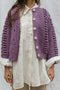 MINI EWA chunky cardigan / highland wool / jacaranda
