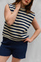 TINO vest / organic cotton / milk & midnight stripes