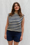 TINO vest / organic cotton / milk & midnight stripes