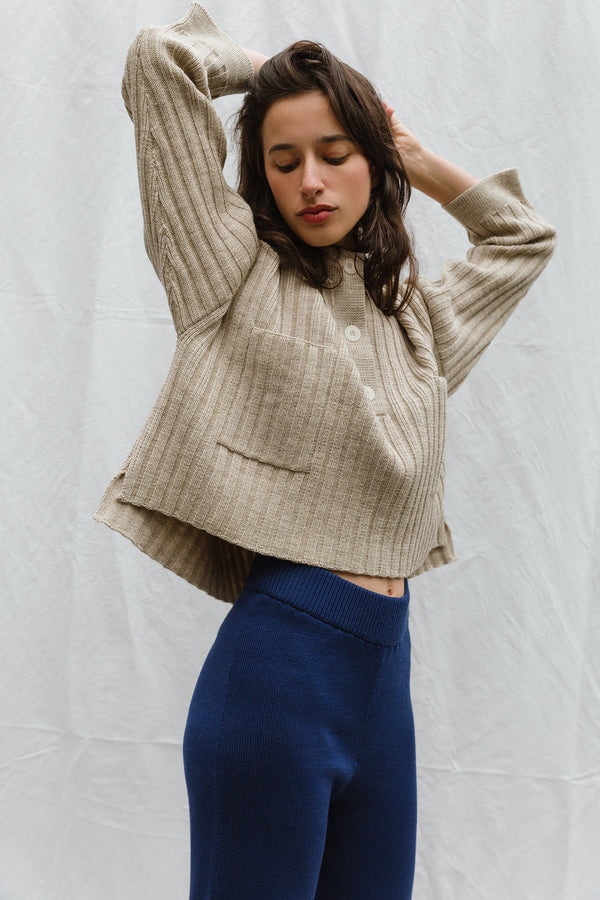 FRANKA ribbed jumper / highland wool / wild oat