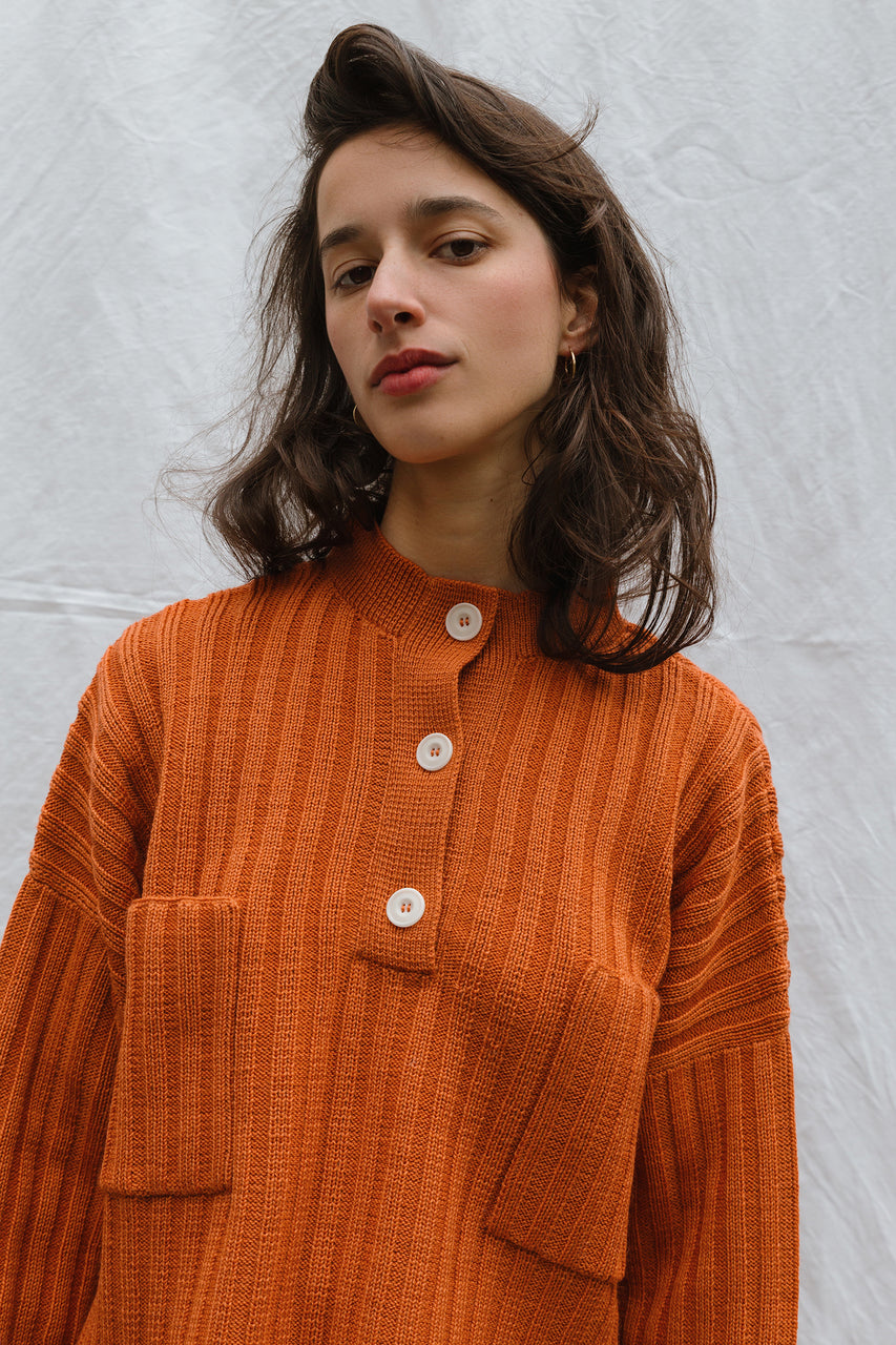 FRANKA ribbed jumper / highland wool / naranja