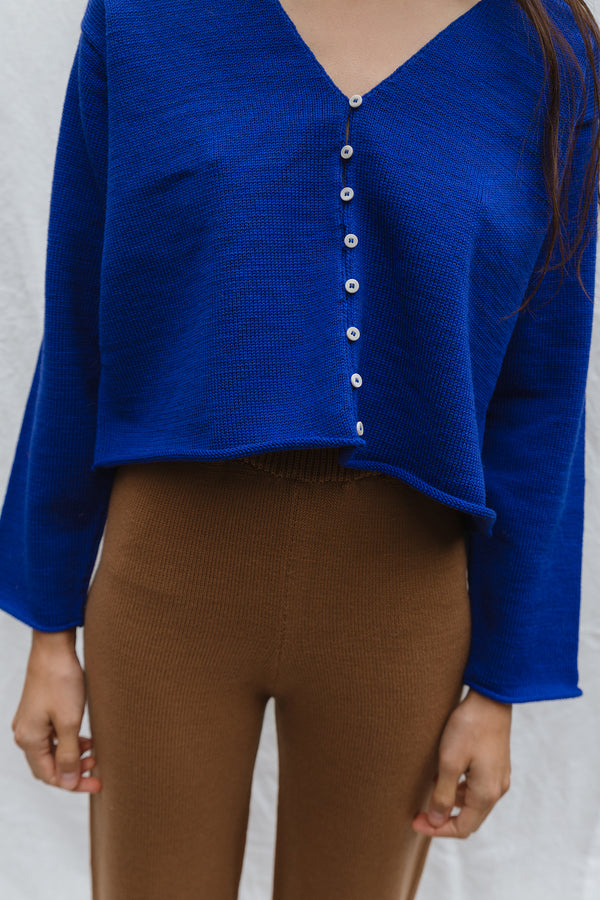 LUCA cardigan / highland wool / sapphire