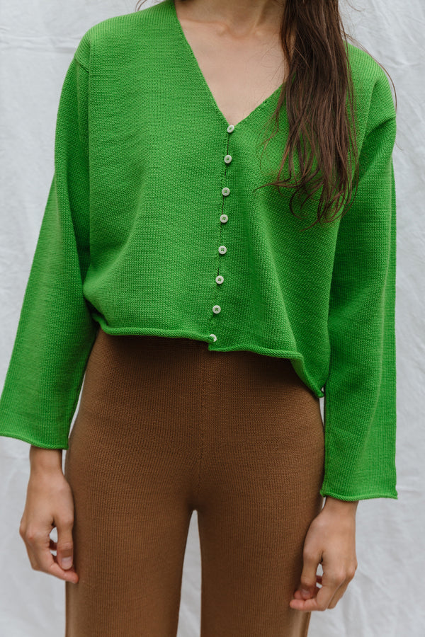 LUCA cardigan / highland wool / lemongrass