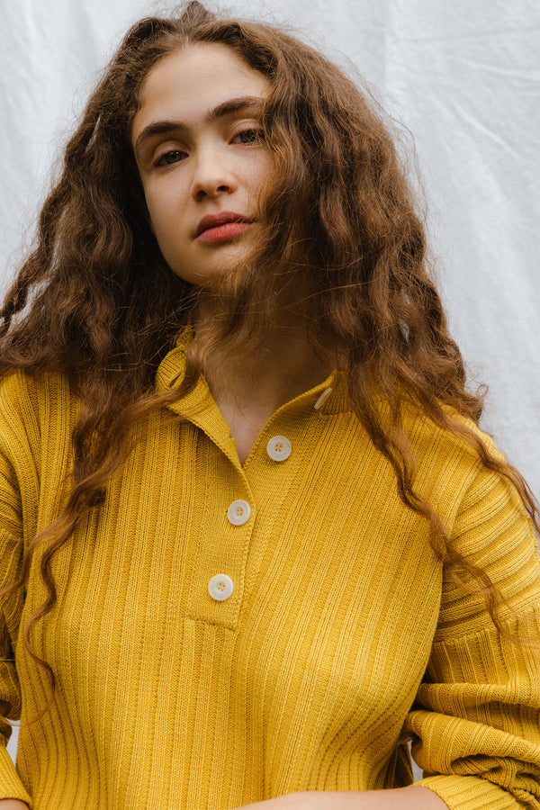 PAZ ribbed jumper / organic cotton / golden honey