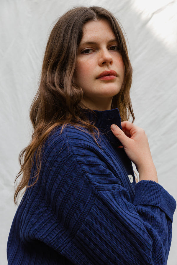 FRANKA ribbed jumper / organic cotton / midnight