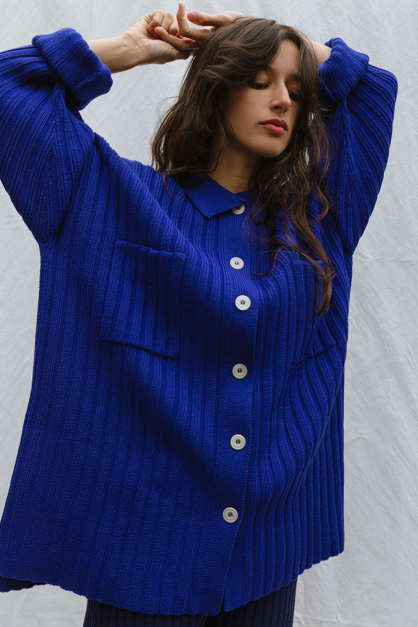NENNA shirt / highland wool / sapphire
