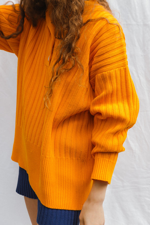 PAZ ribbed jumper / organic cotton / kumquat