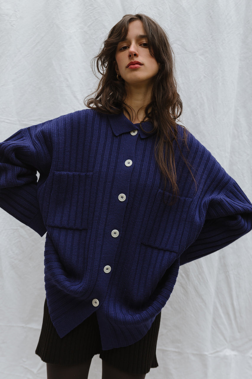 NENNA shirt / highland wool / indigo