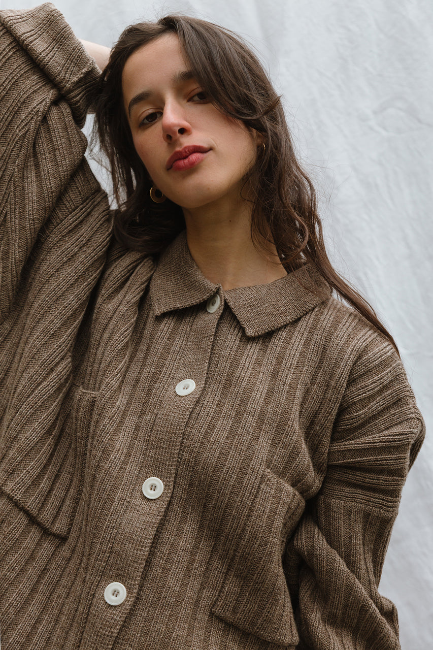 NENNA shirt / highland wool / walnut