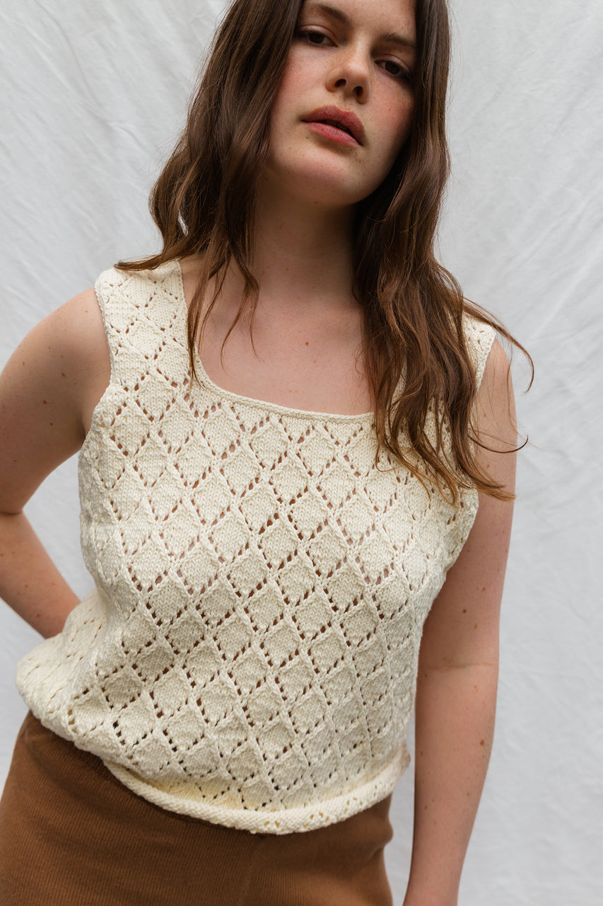 LINA vest / organic cotton / milk