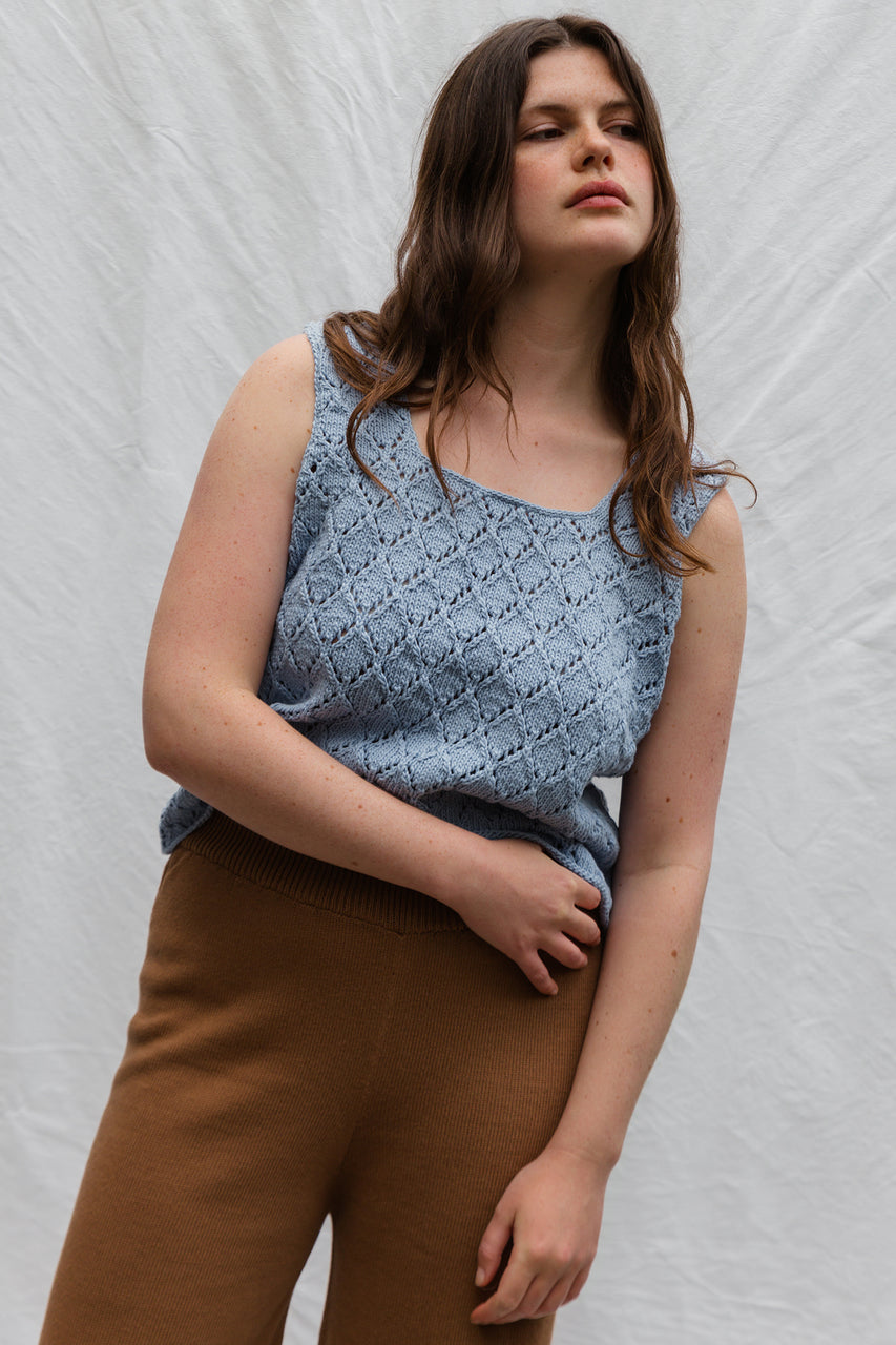 LINA vest / organic cotton / the sea