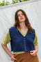 ZULMA vest top cardigan / organic cotton / midnight