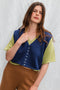 ZULMA vest top cardigan / organic cotton / midnight