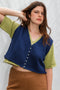ZULMA vest top cardigan / organic cotton / midnight