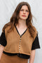 ZULMA vest top cardigan / organic cotton / carob