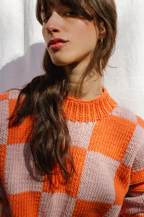 LINO no waste jumper / organic cotton / coral & magnolia blossom