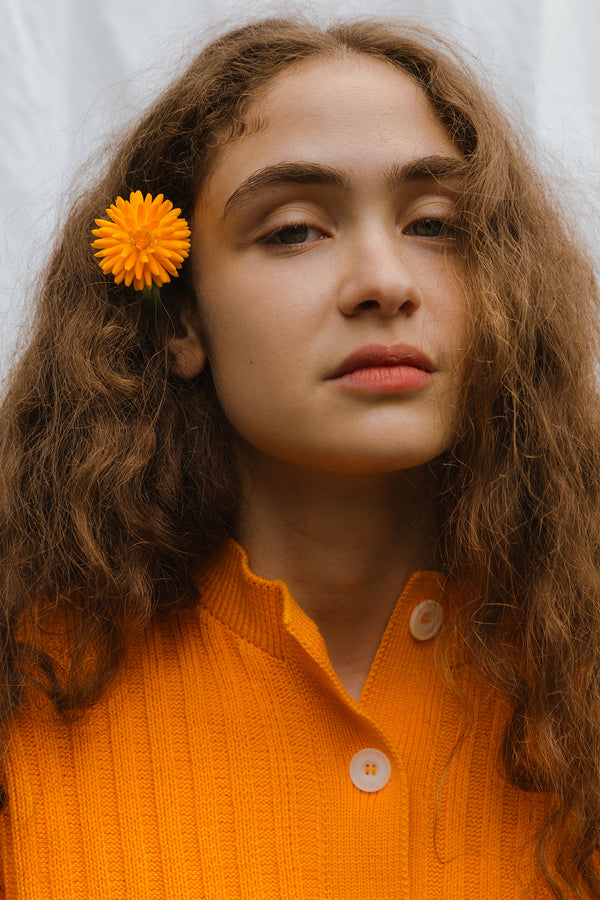 FRANKA ribbed jumper / organic cotton / kumquat