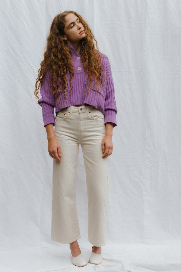 FRANKA ribbed jumper / organic cotton / summer lilac