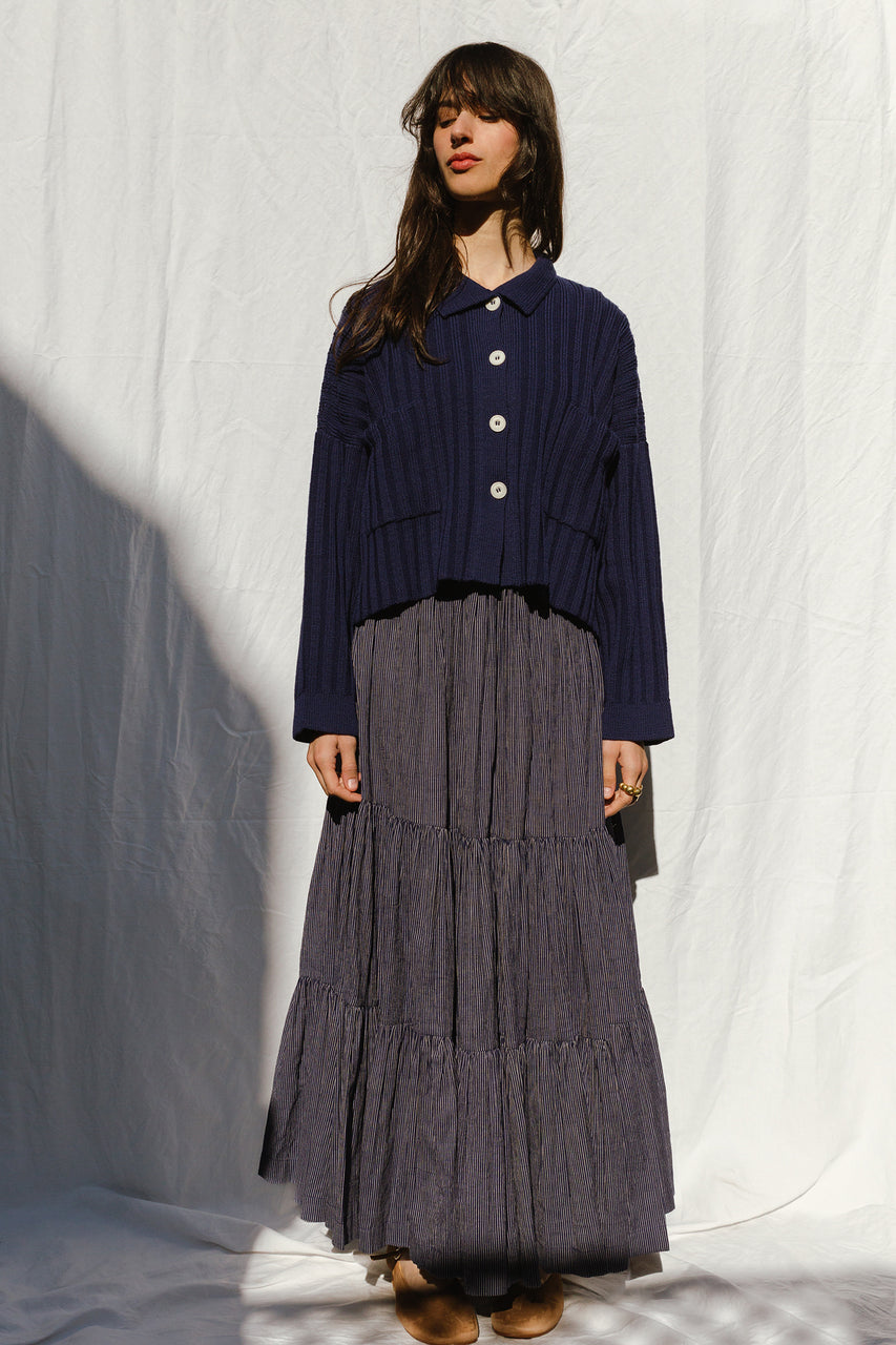 FLAMENCA skirt / indian cotton / night sky stripes