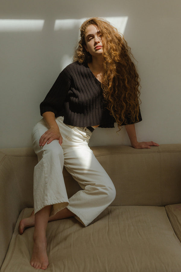 DULCE ribbed top / organic cotton / black