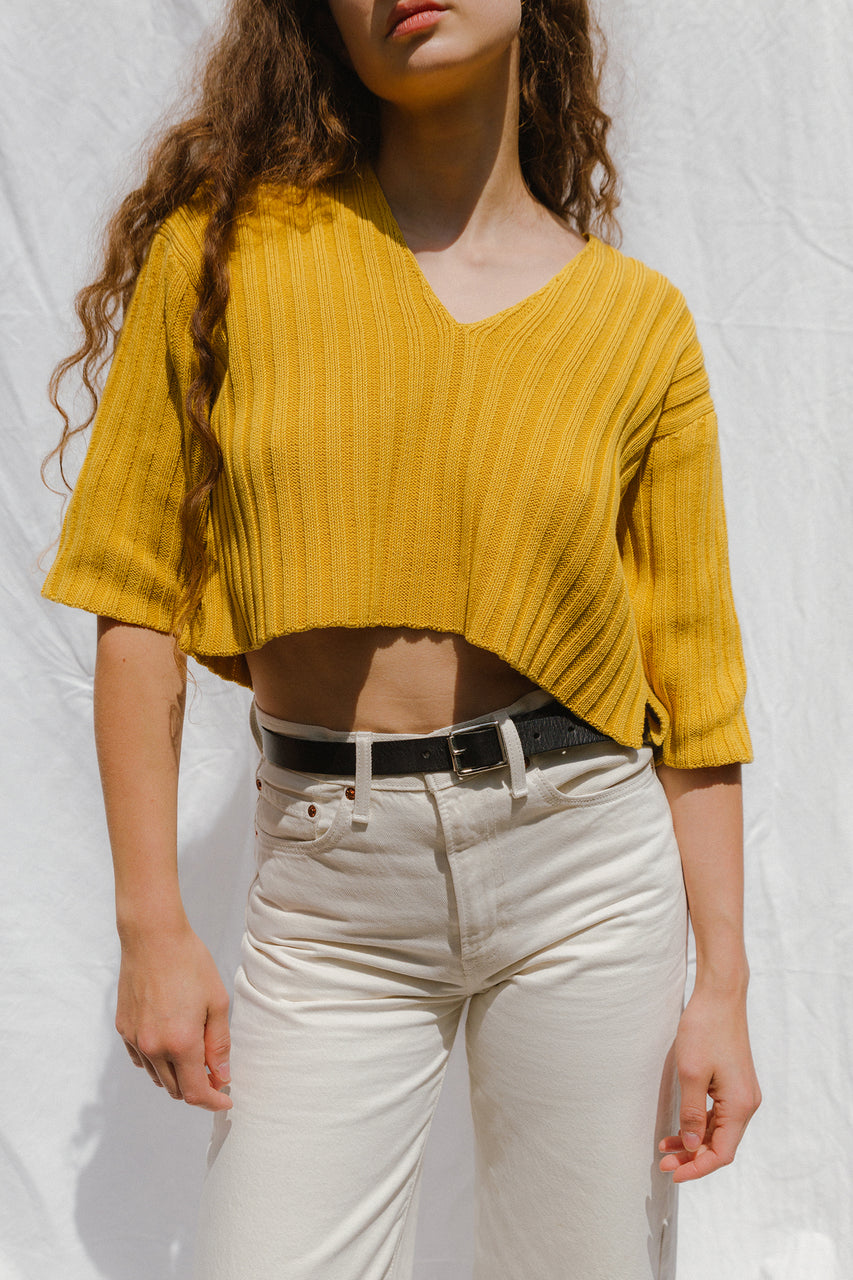 DULCE ribbed top / organic cotton / golden honey / samples