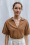 AMBRA top / organic cotton / carob