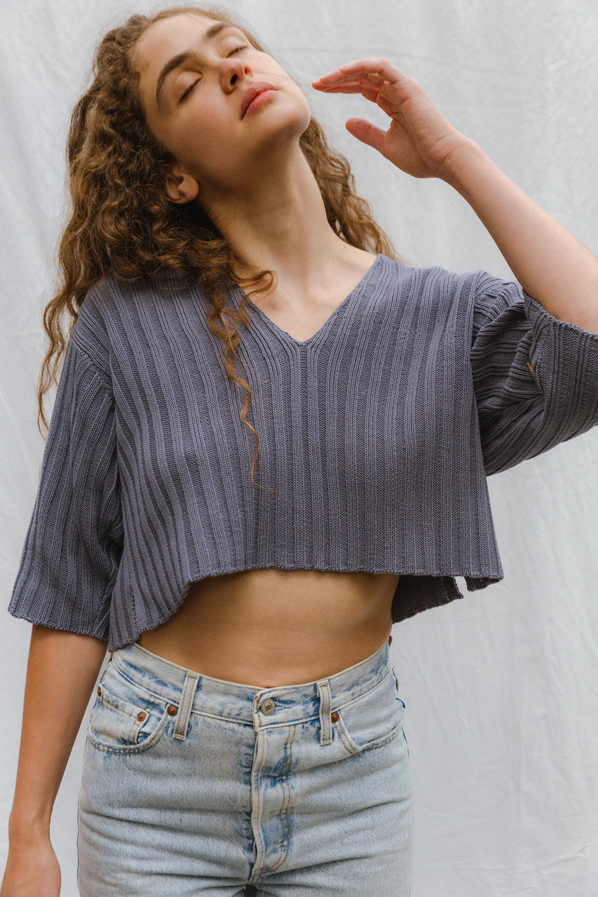DULCE ribbed top / organic cotton / berry lassi
