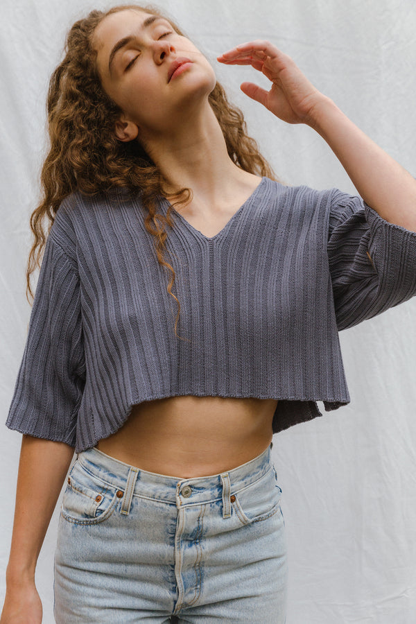 DULCE ribbed top / organic cotton / berry lassi