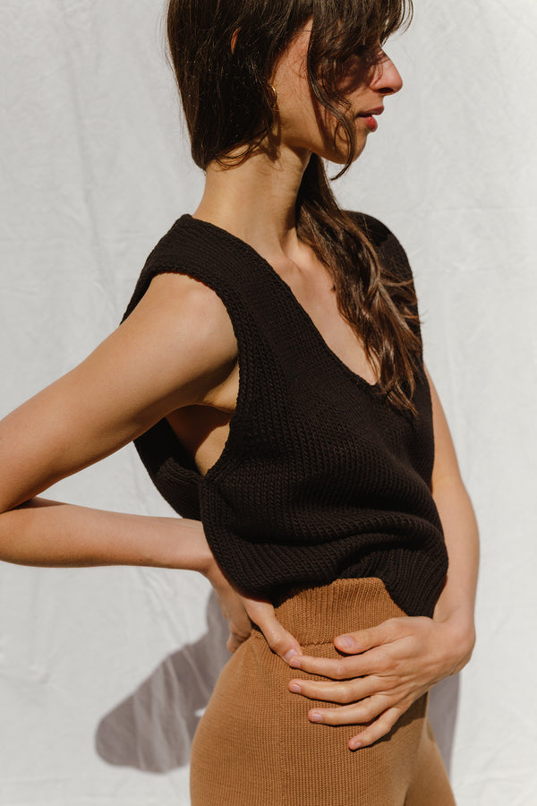 UNO vest / organic cotton / black