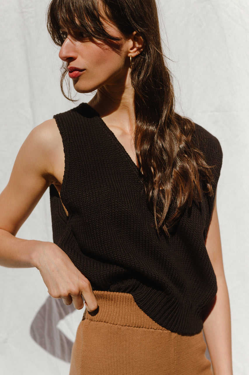 UNO vest / organic cotton / black