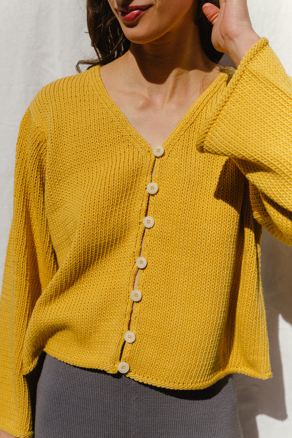 PAOLA cardigan / organic cotton / golden honey / samples