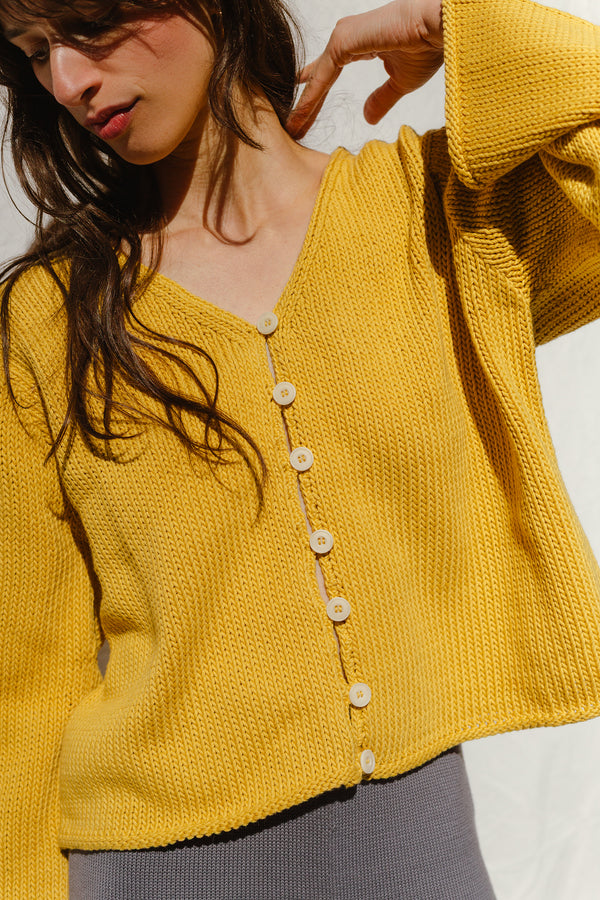 PAOLA cardigan / organic cotton / golden honey