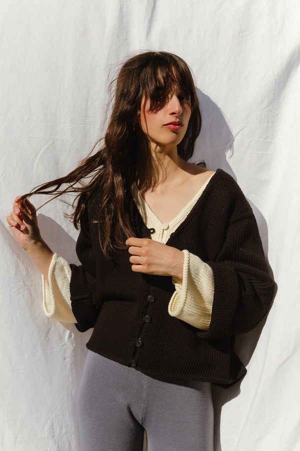 PAOLA cardigan / organic cotton / black