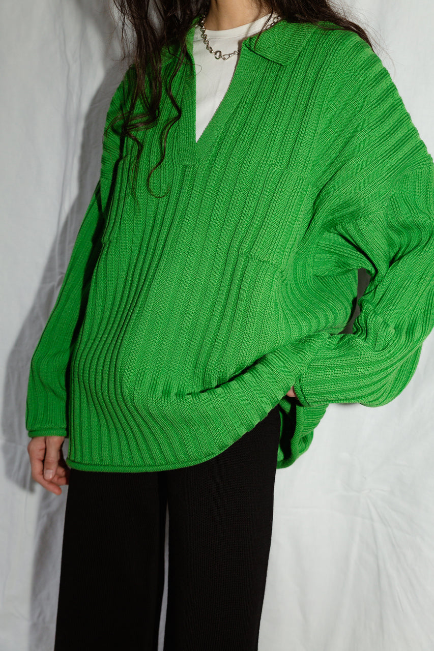 SINCERO ribbed jumper / highland wool / lemongrass