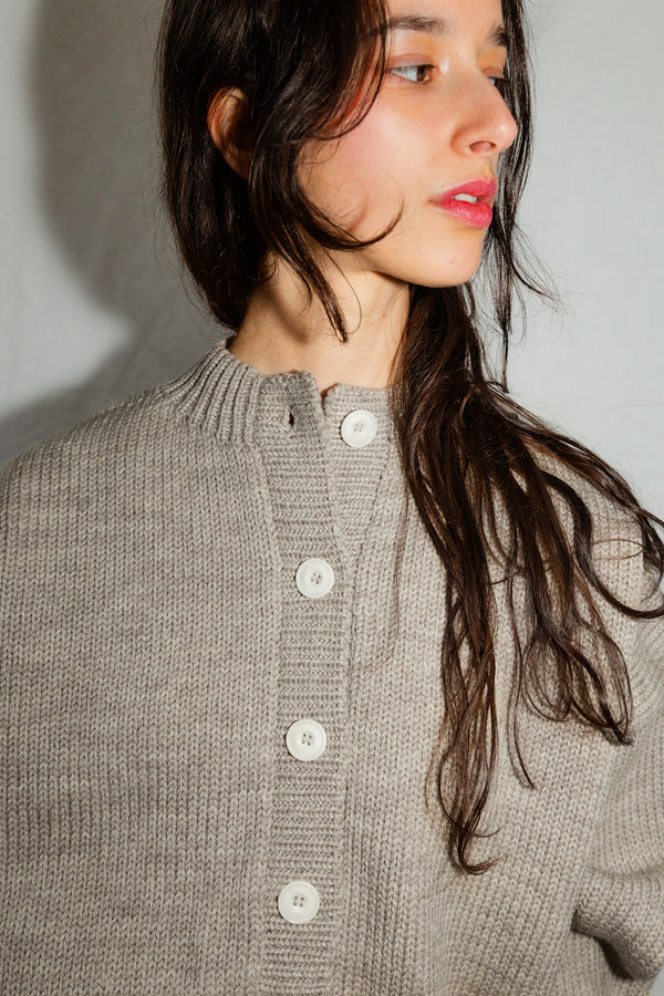 CARMEN cardigan / highland wool / rock salt