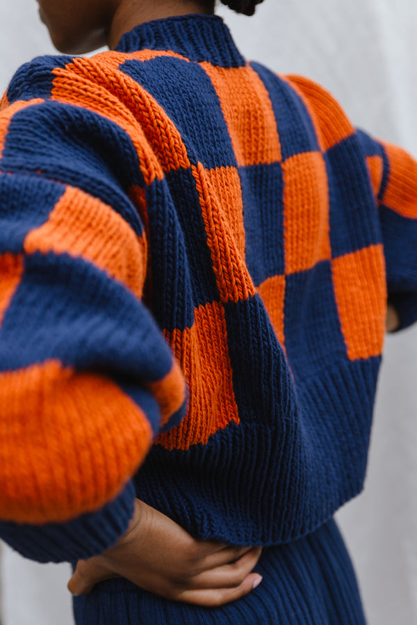 LINO no waste jumper / organic cotton / midnight & orange zest