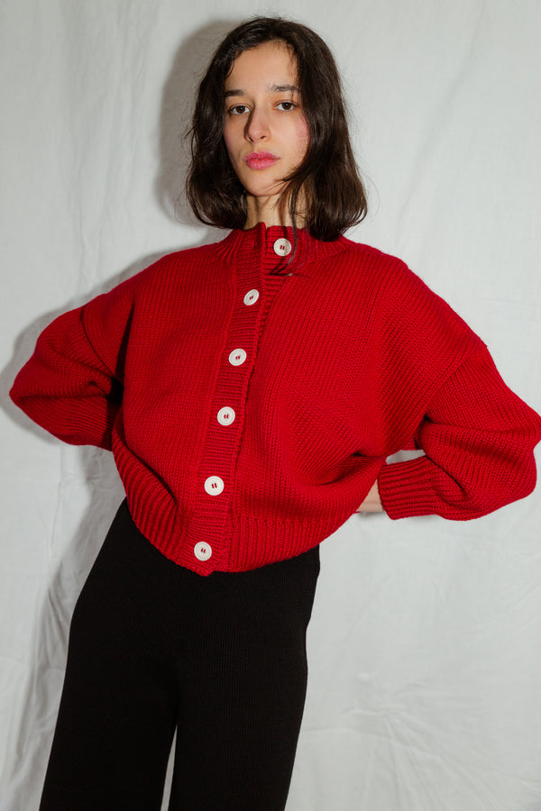 CARMEN cardigan / merino wool / cereza
