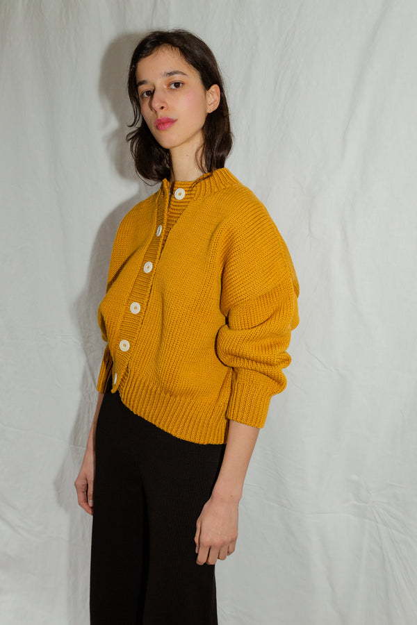 CARMEN cardigan / merino wool / girasol
