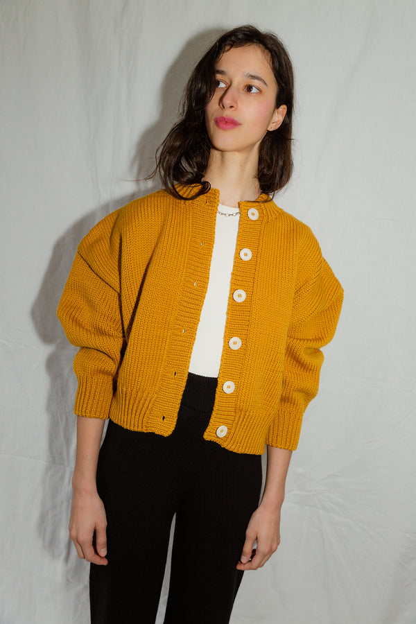 CARMEN cardigan / merino wool / girasol