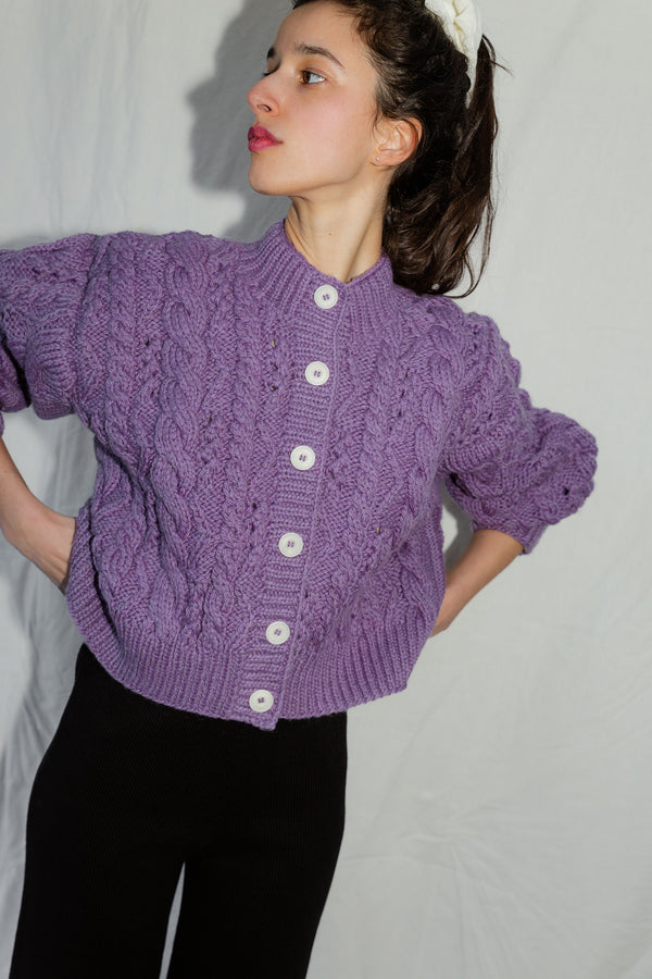 MILAGRO cardigan / highland wool / jacaranda