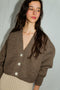 MINI ROSALIA cardigan / highland wool / walnut