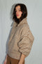 JUANITA jumper / alpaca & pima cotton / milk & autumn leaf stripes